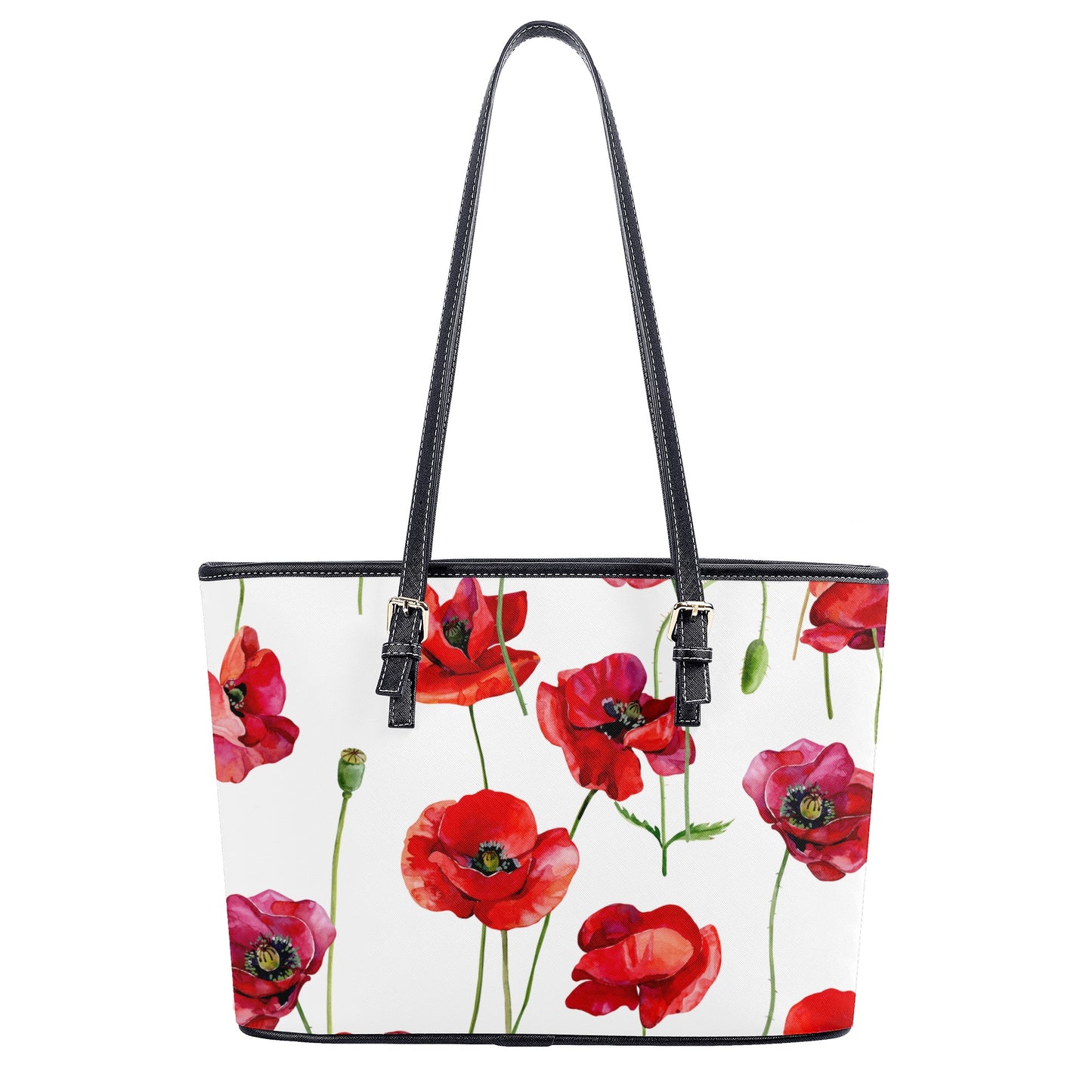 Poppies PU Leather Tote Bags (2 sizes)