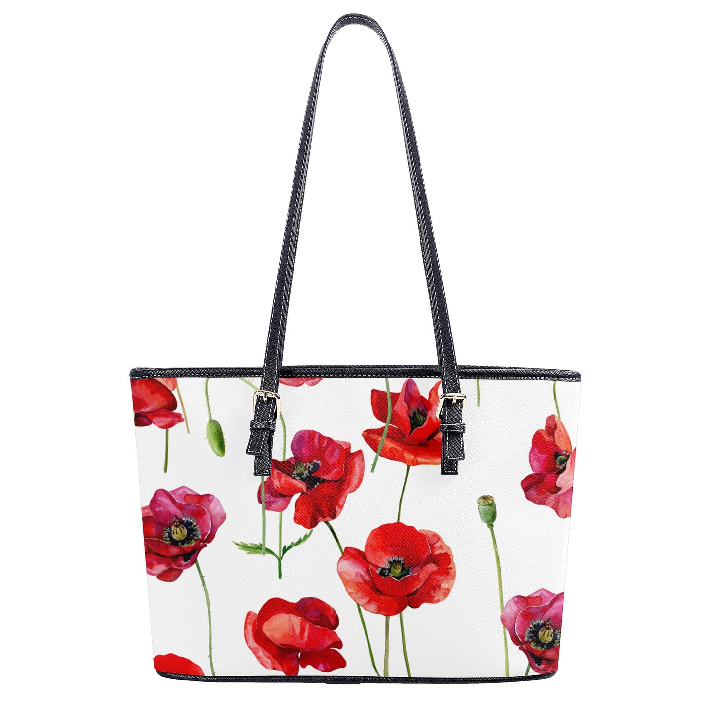 Poppies PU Leather Tote Bags (2 sizes)