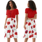 Red Poppies Women's Round Neck Dress