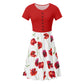 Red Poppies Women's Round Neck Dress
