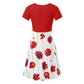 Red Poppies Women's Round Neck Dress