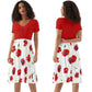 Red Poppies Womens V-neck Dress
