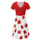 Red Poppies Womens V-neck Dress