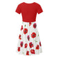 Red Poppies Womens V-neck Dress