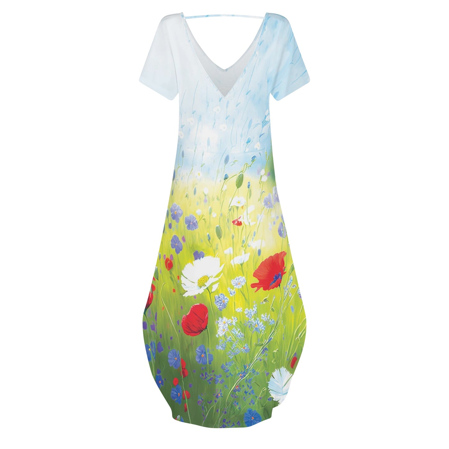 Poppies Field Womens Long  Dress