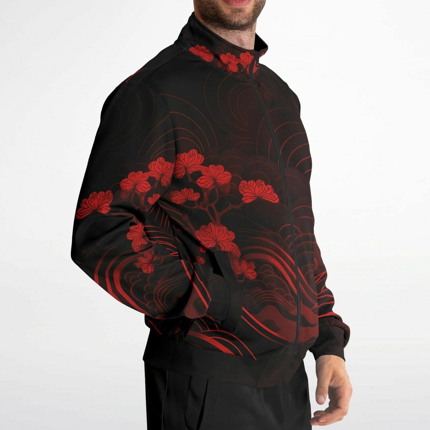 Waves & Flowers 1 Unisex Track Jacket