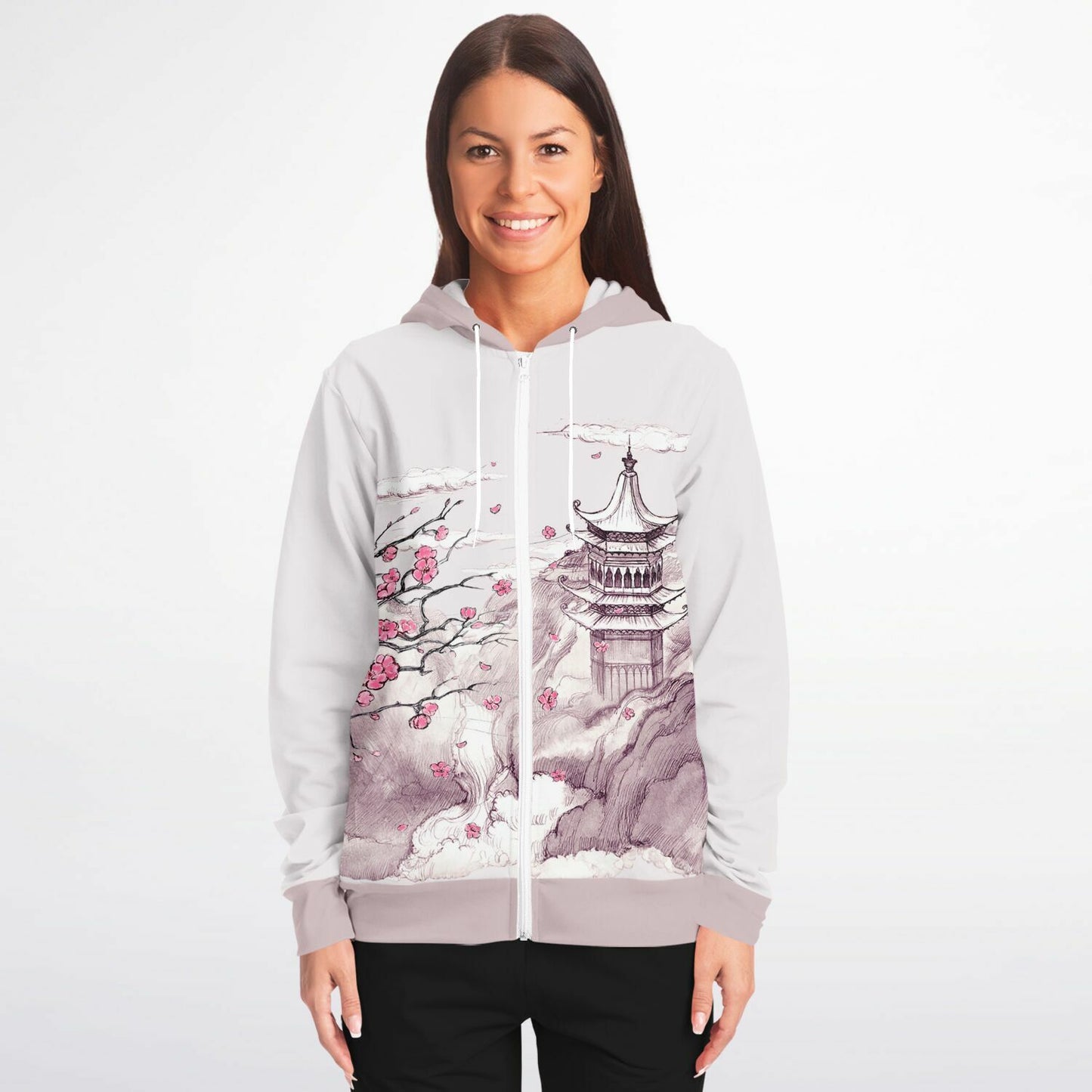 Pink Mountain Zip Hoodie