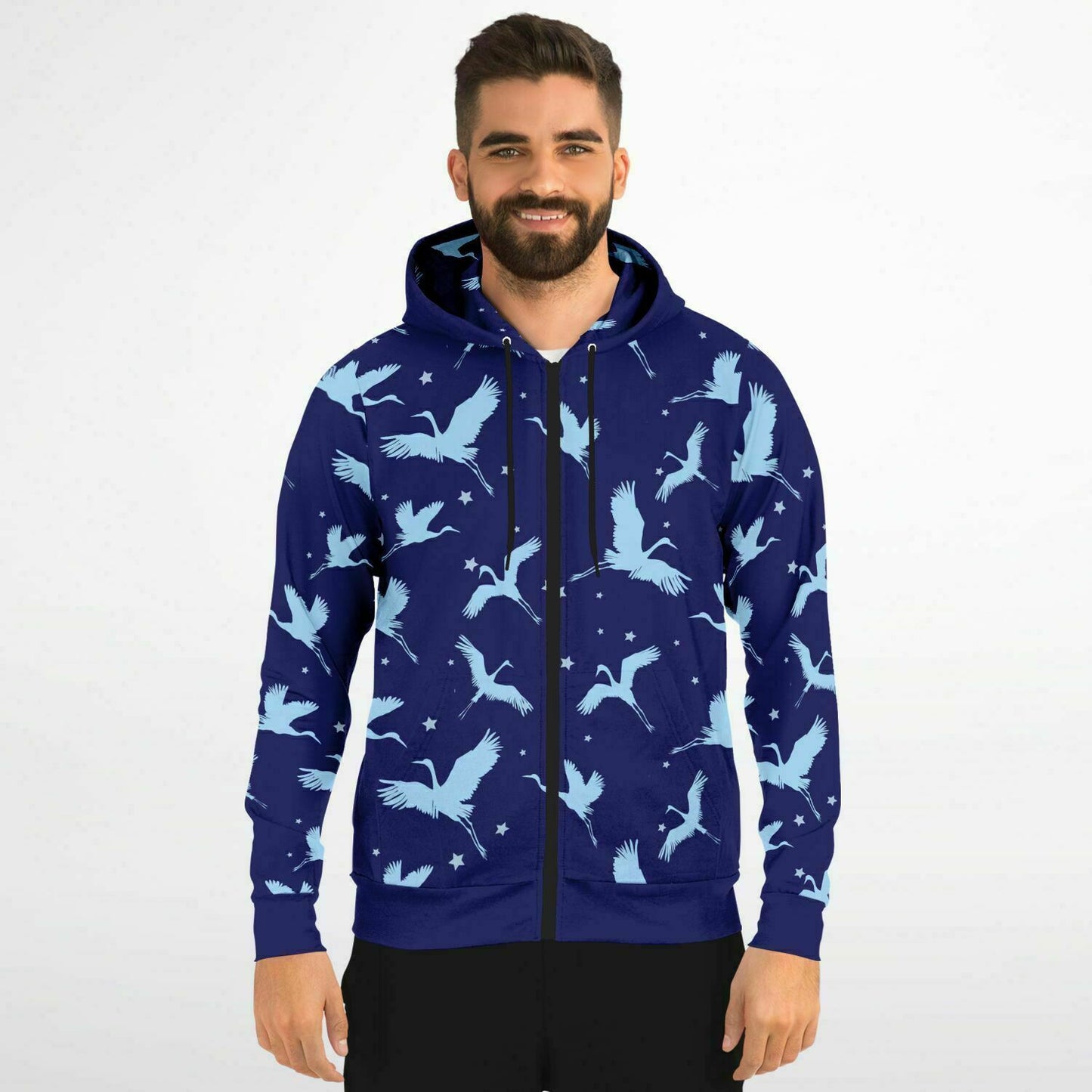 Blue Crane Zip Hoodie Unisex