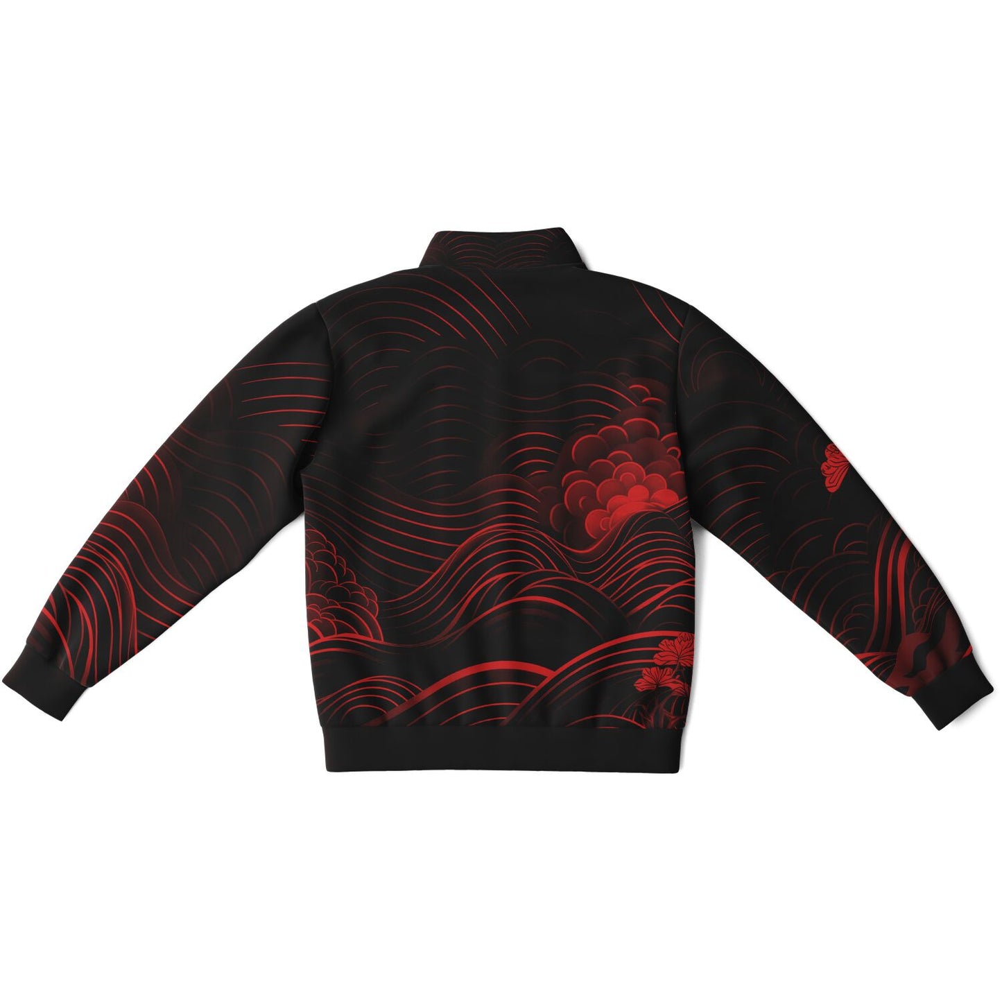 Waves & Flowers Red 1 Unisex Track Jacket