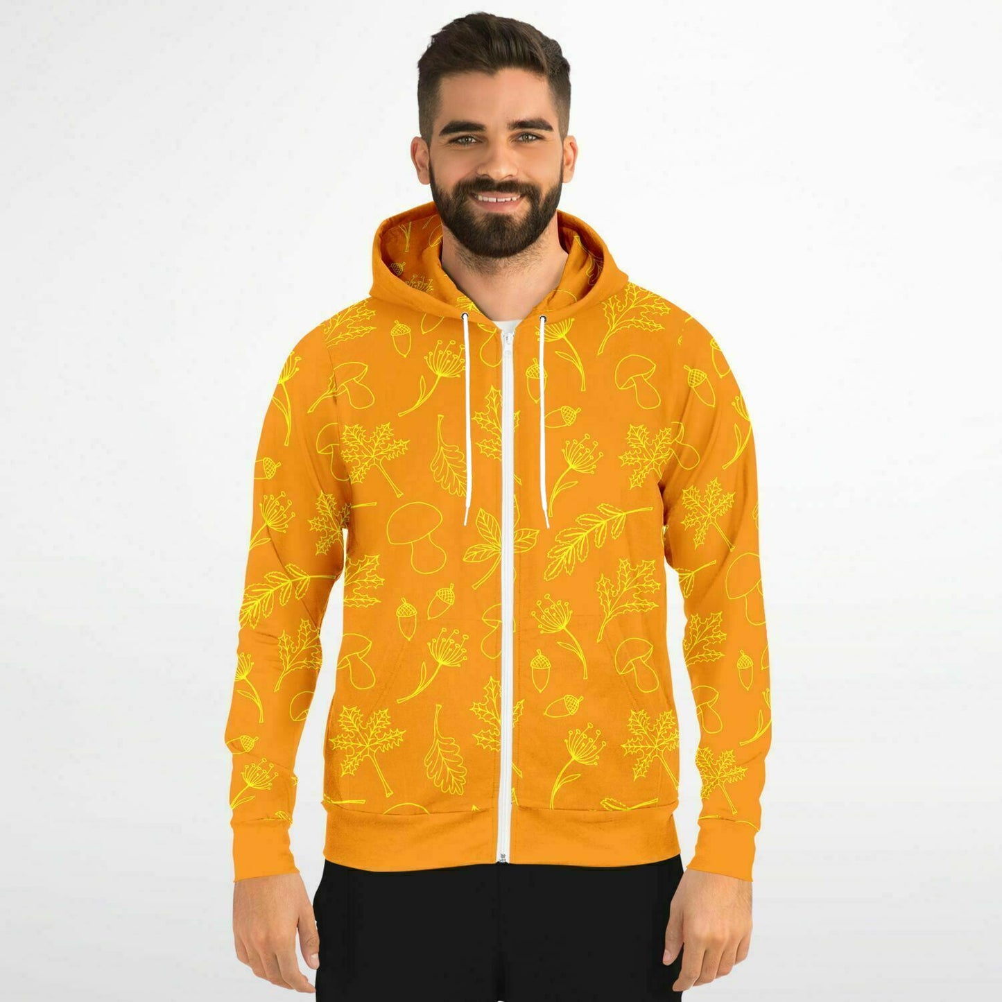Orange Fall Unisex Zip Hoodie