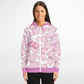 Pink Fall Leaves Unisex Zip Hoodie