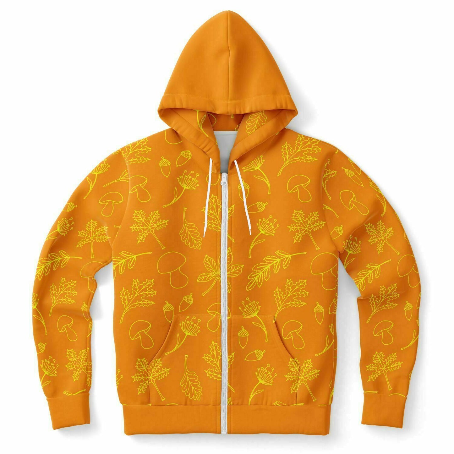 Orange Fall Unisex Zip Hoodie
