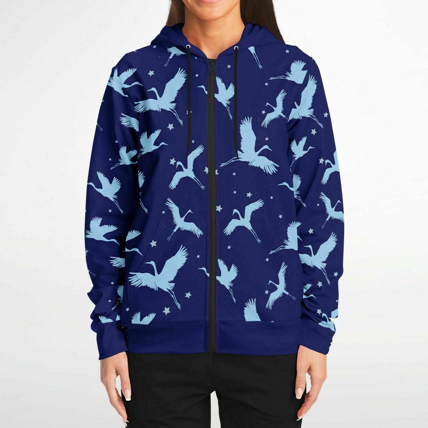 Blue Crane Zip Hoodie Unisex