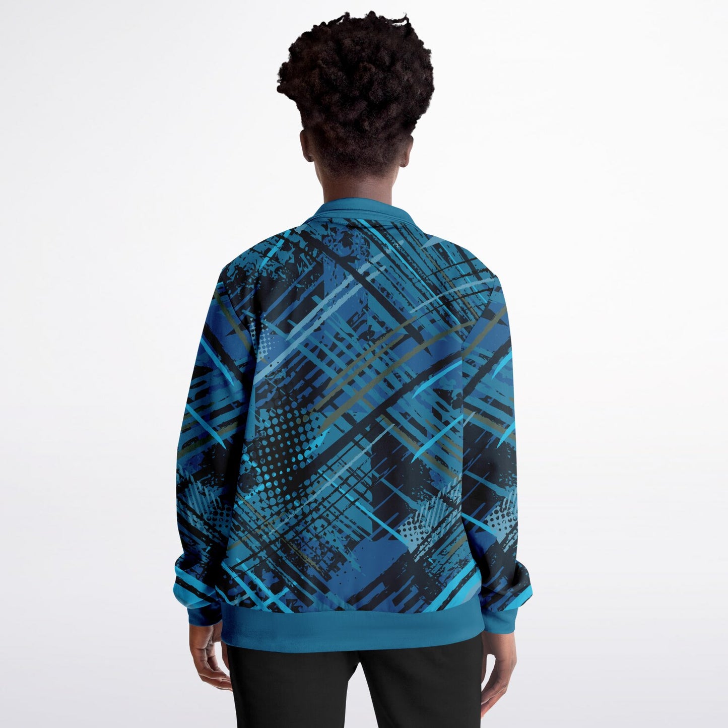 Geometric Blue Unisex Track Jacket