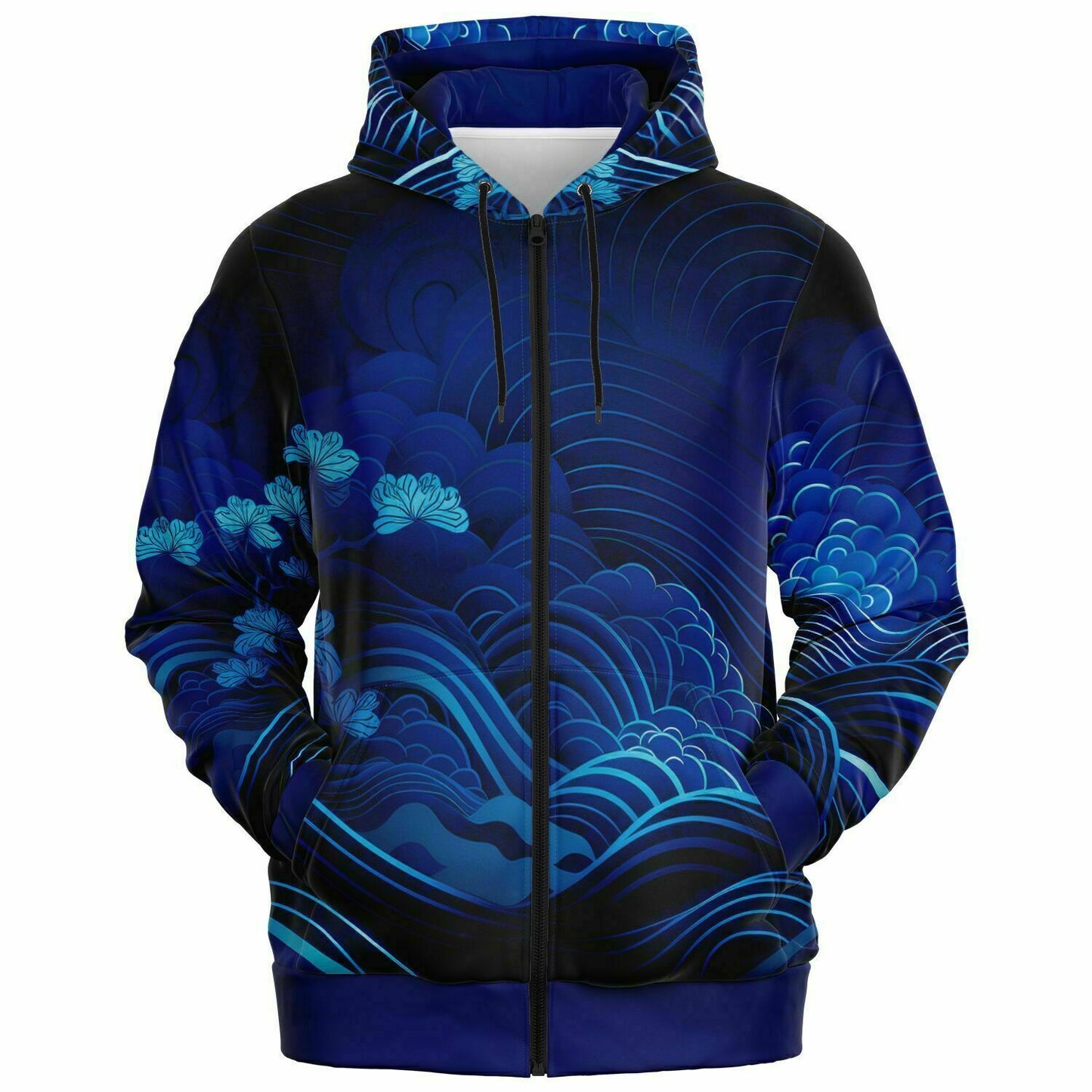 Waves & Flowers 3 Zip Hoodie
