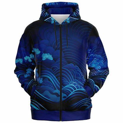 Waves & Flowers 3 Zip Hoodie