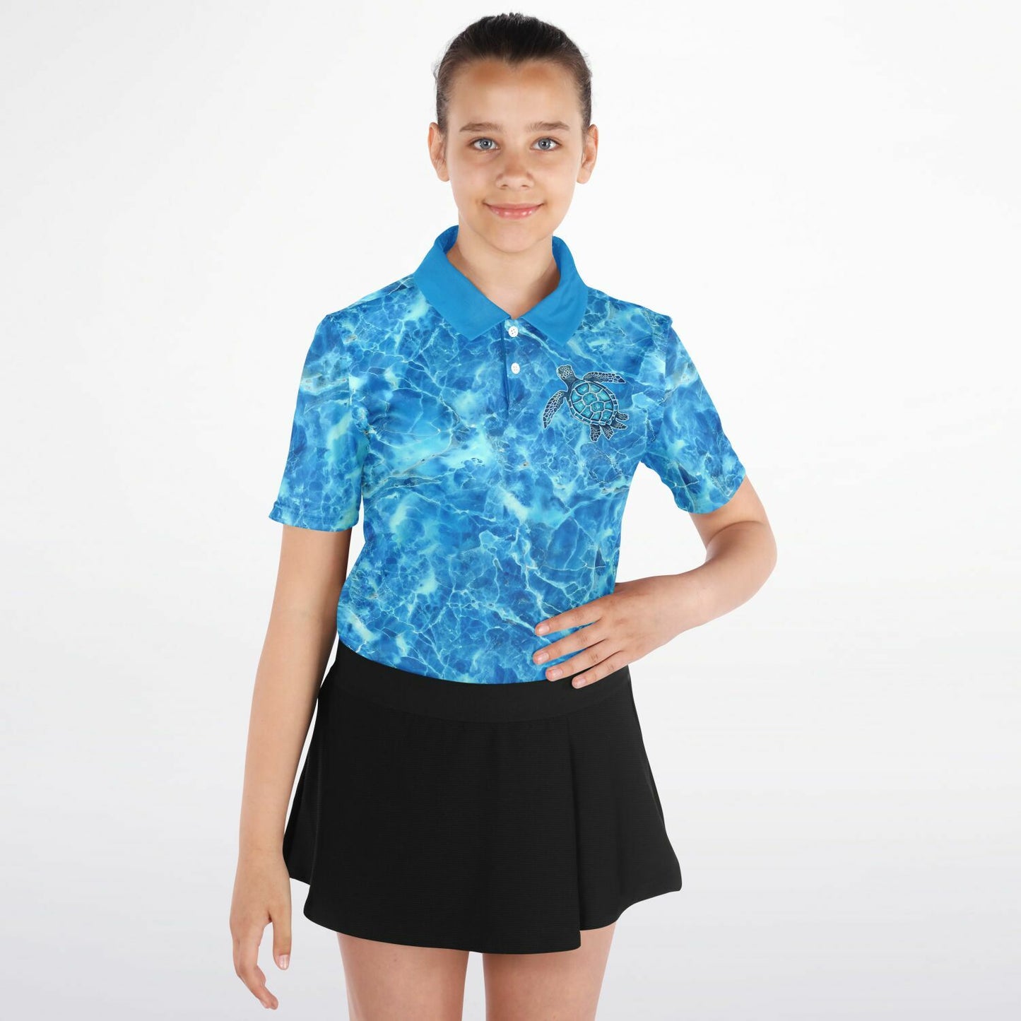 Blue Tortoise 1 Youth Polo Shirt