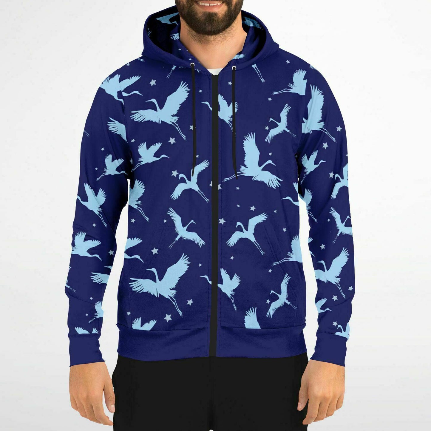 Blue Crane Zip Hoodie Unisex