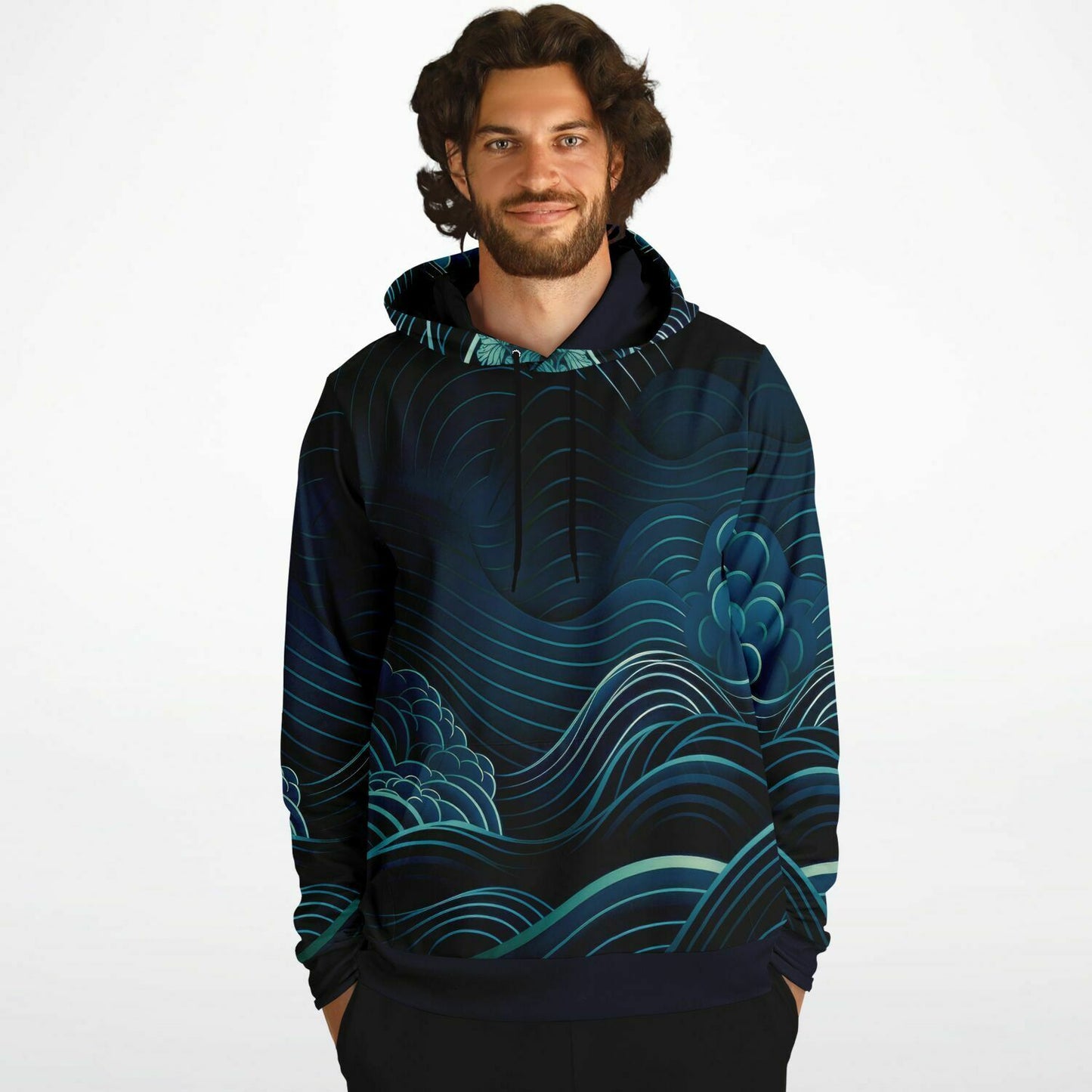 Waves & Flowers Unisex Hoodie - subdued version