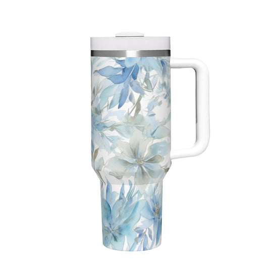 Watercolor Flowers 1 40oz Tumbler with Handle Stainless Steel