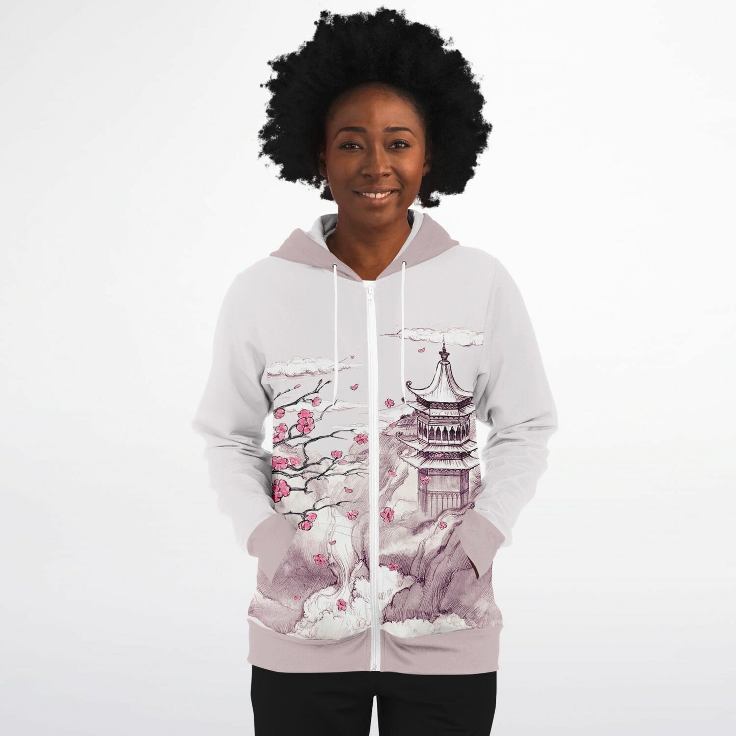Pink Mountain Zip Hoodie