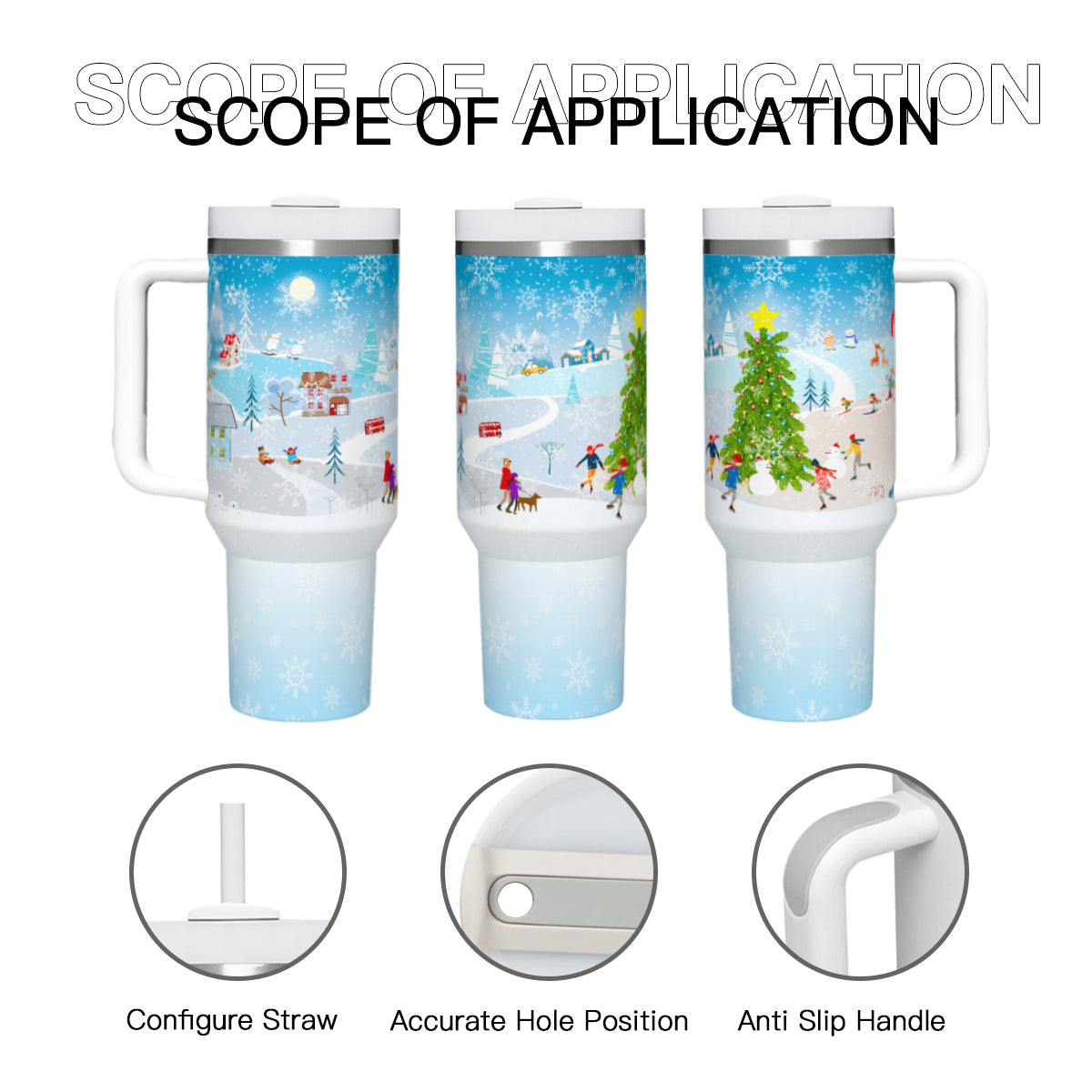 Copy of Winter City Blue 40oz Tumbler Stainless Steel