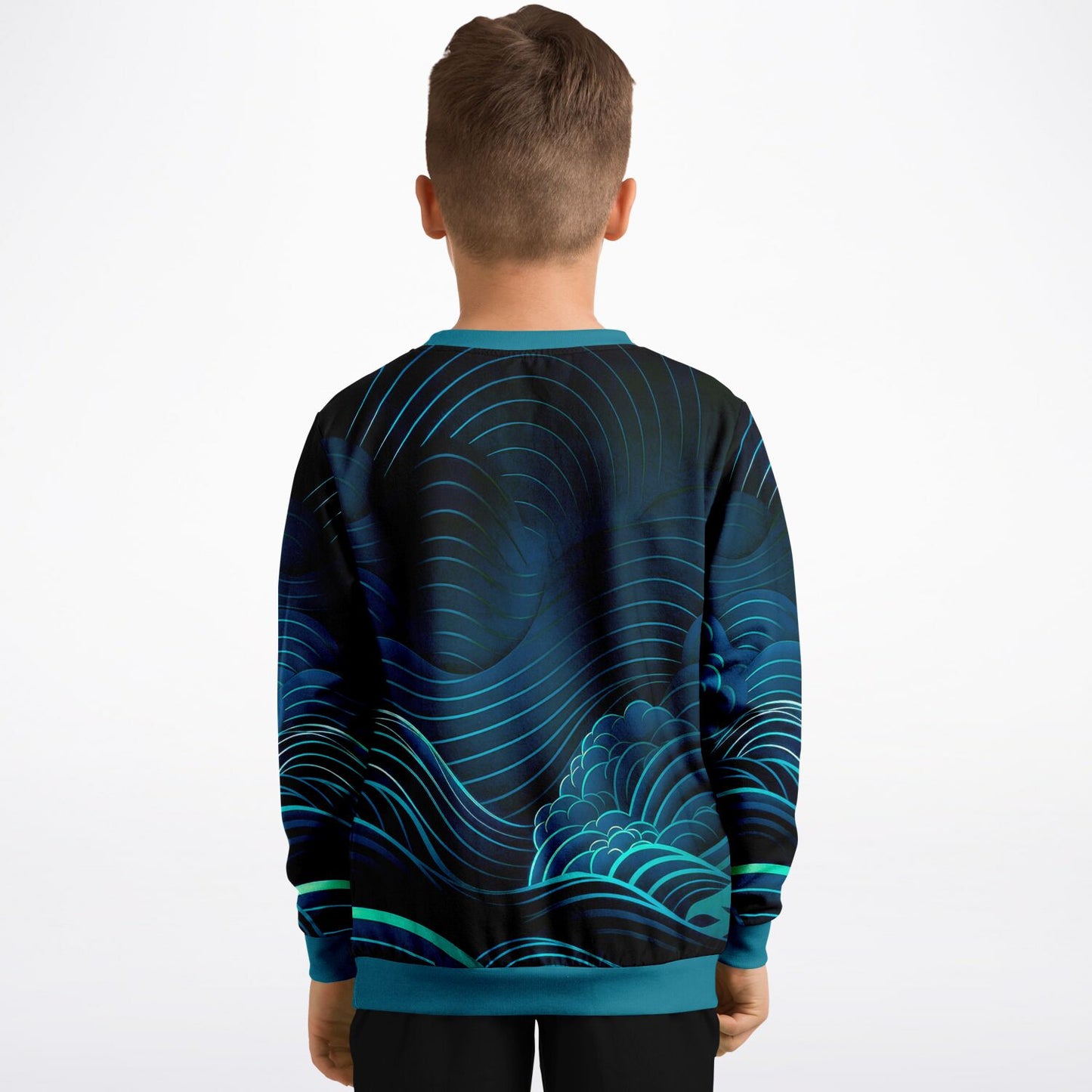 Waves Kids Sweatshirt - blue-green