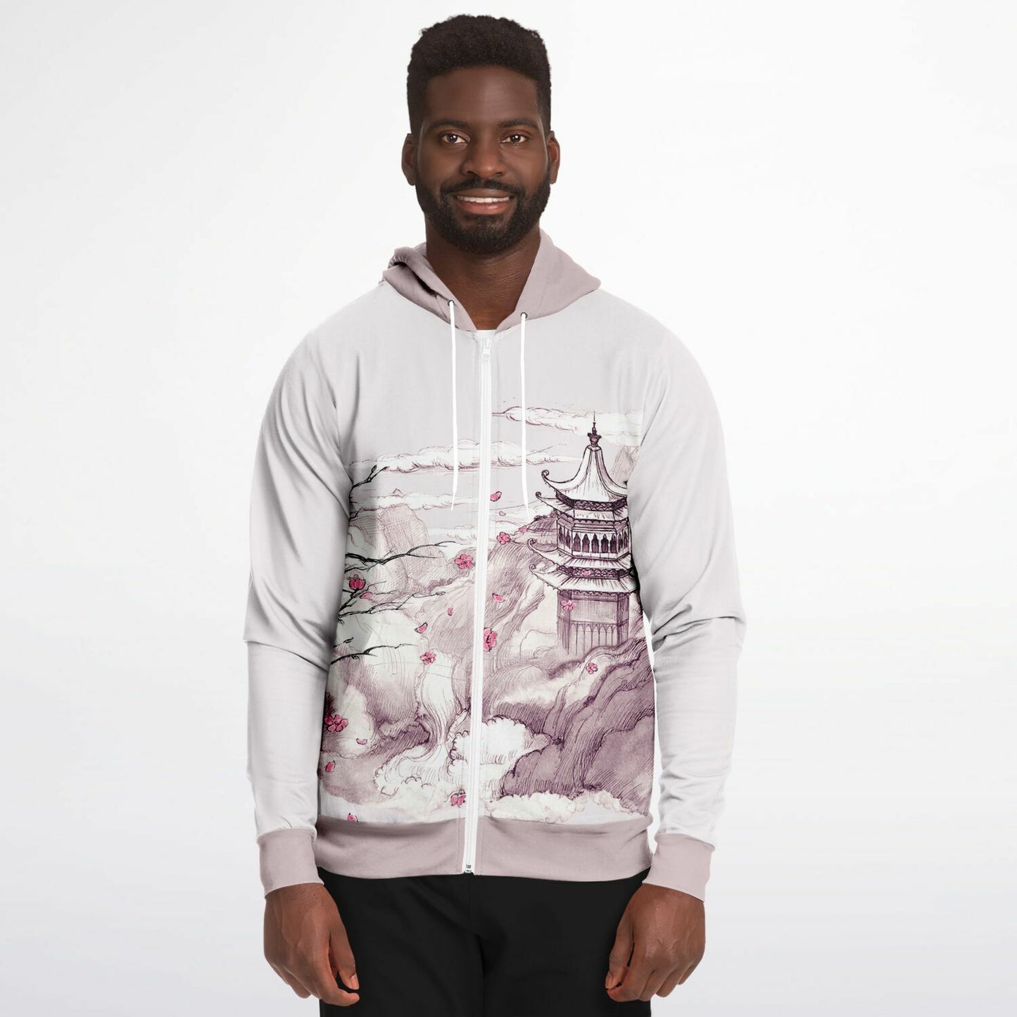 Pink Mountain Zip Hoodie
