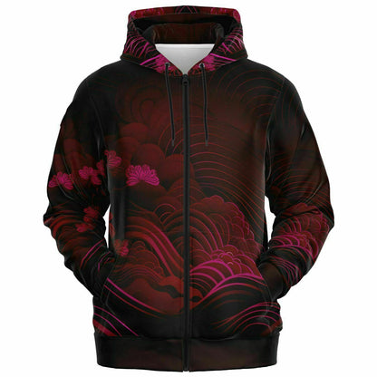 Waves & Flowers 5 Zip Hoodie
