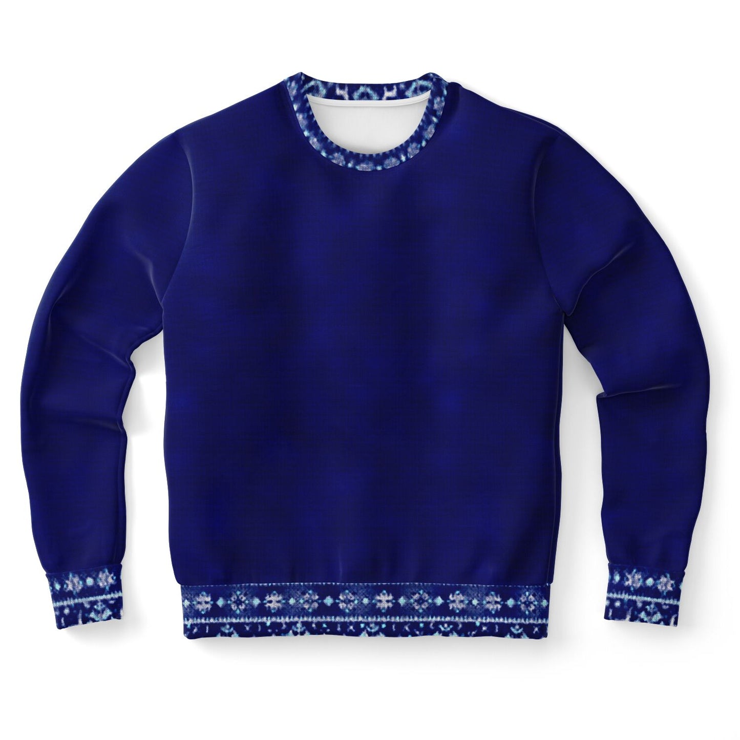 Blue Unisex Sweater with Ukrainian traditional border