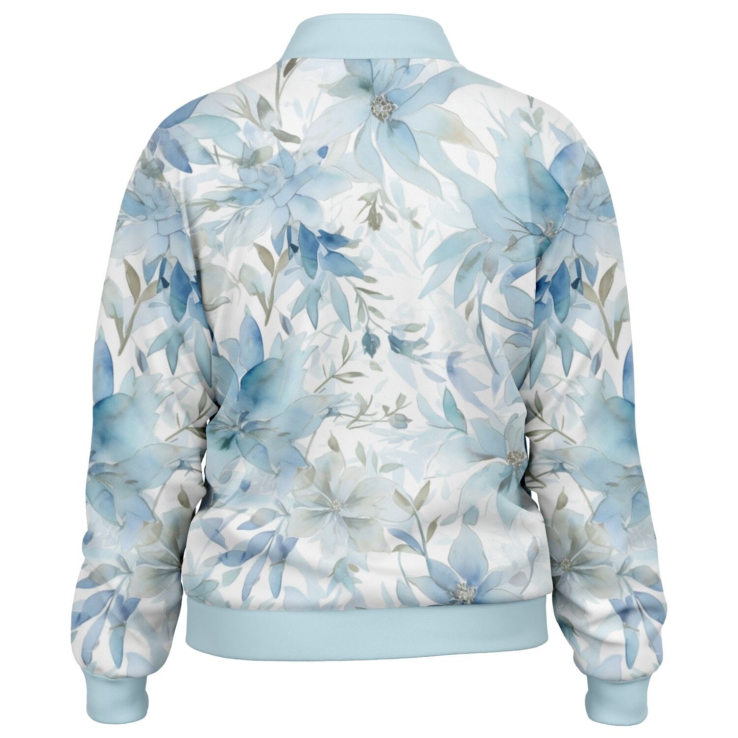 Watercolor Flowers Unisex Track Jacket - light blue