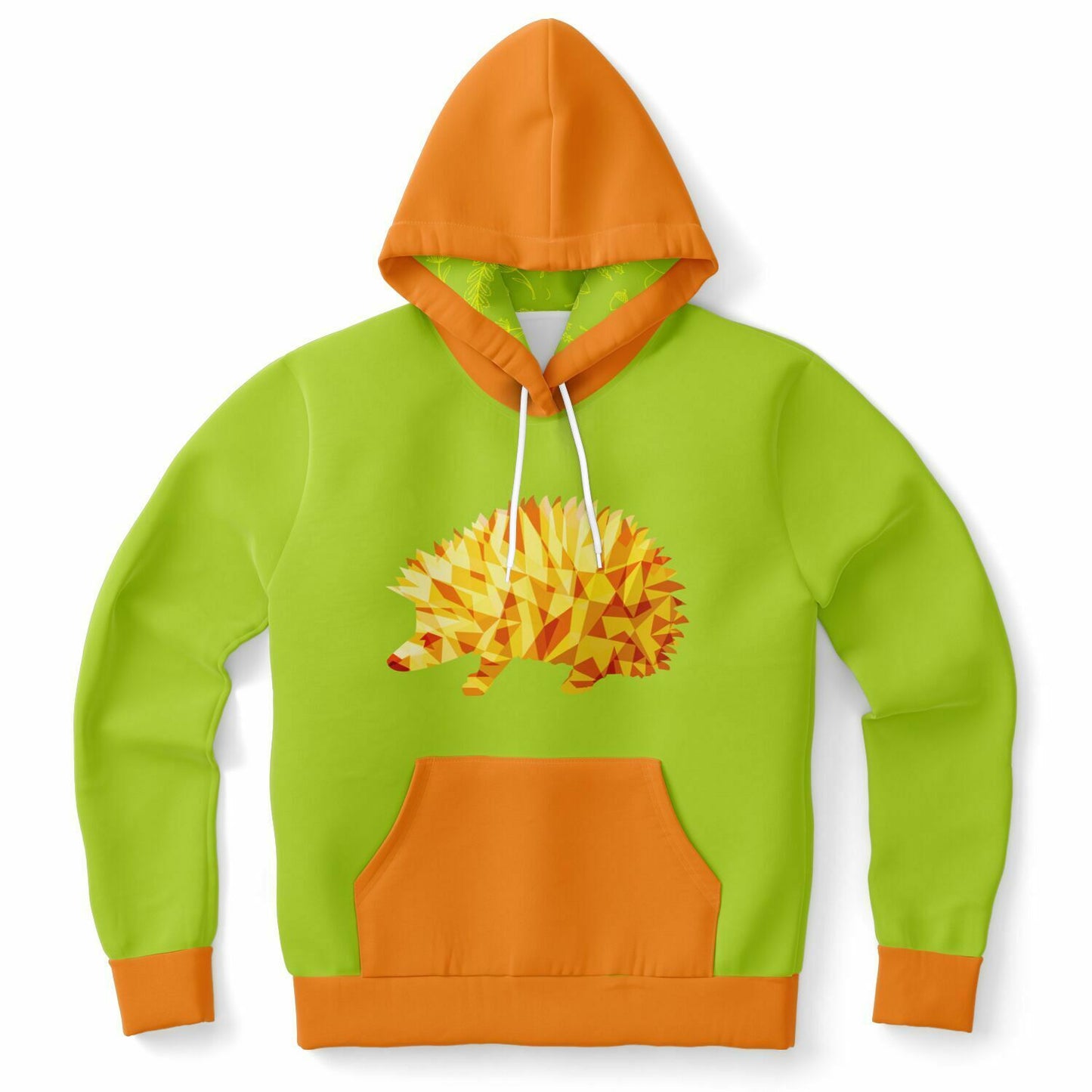 Orange Hedgehog Unisex Hoodie - bright green