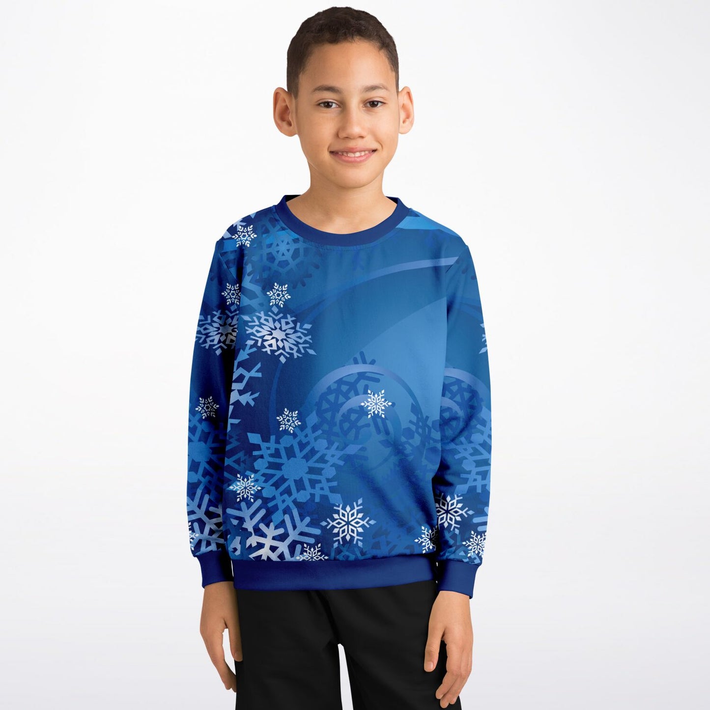 Blue Snowflakes Kids Sweatshirt