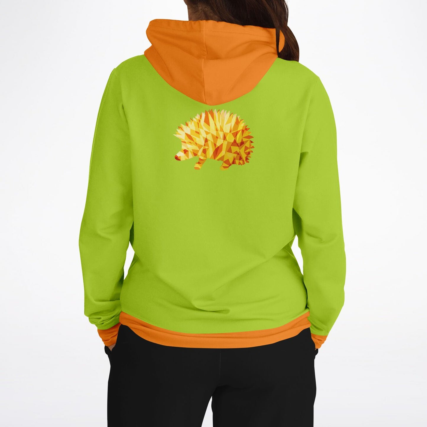 Orange Hedgehog Unisex Hoodie - bright green