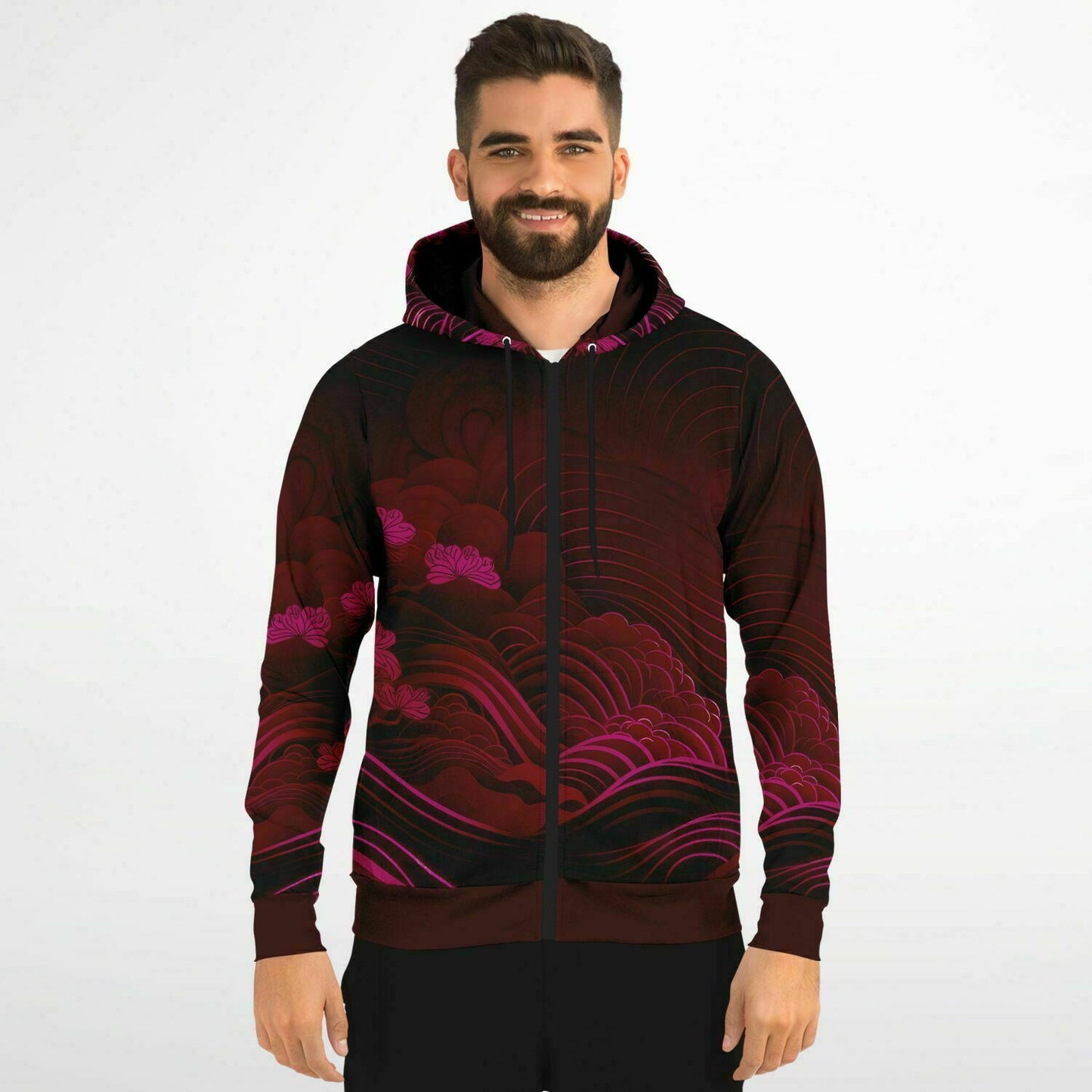 Waves & Flowers 5 Zip Hoodie