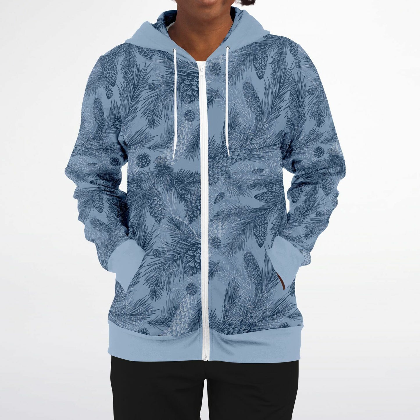 Grey-Blue Spruce Unisex Zip Hoodie