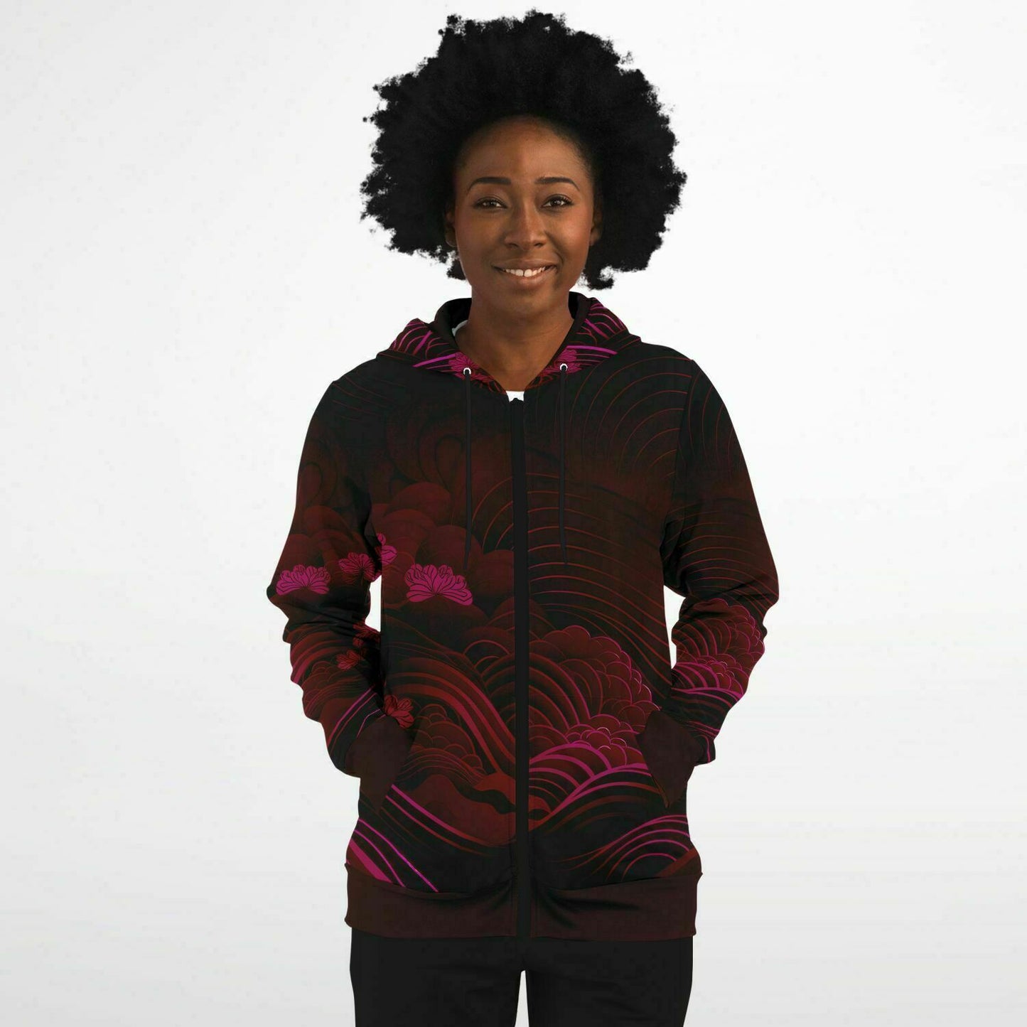 Waves & Flowers 5 Zip Hoodie