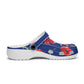 Red Poppies Clogs - dark blue