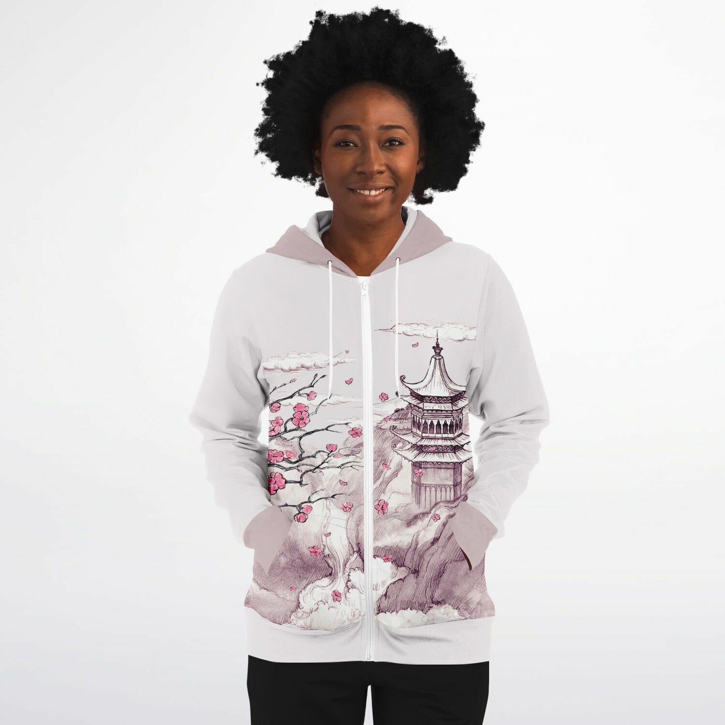 Pink Mountain Zip Hoodie