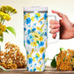 Ukraine Flowers 40oz Tumbler with Handle Stainless Steel