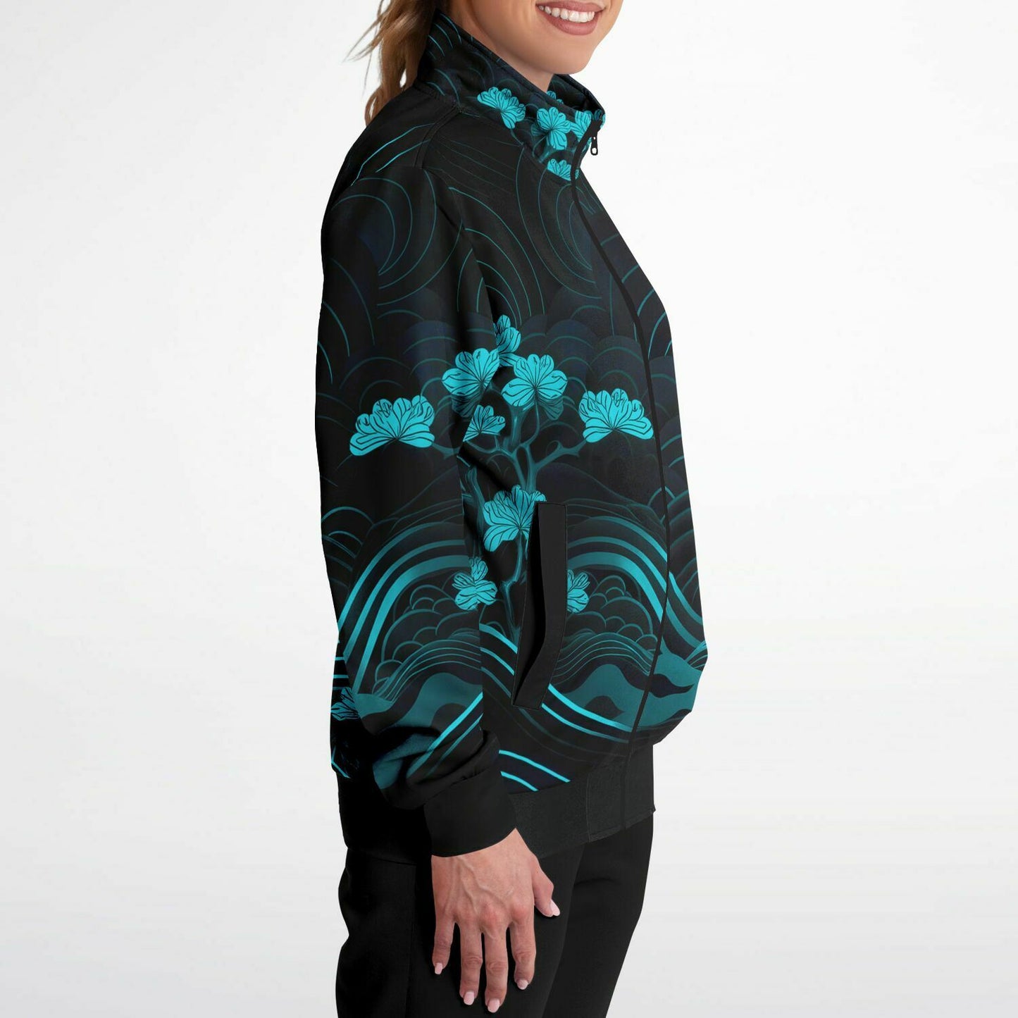 Waves & Flowers 1 Unisex Track Jacket