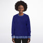 Blue Unisex Sweater with Ukrainian traditional border