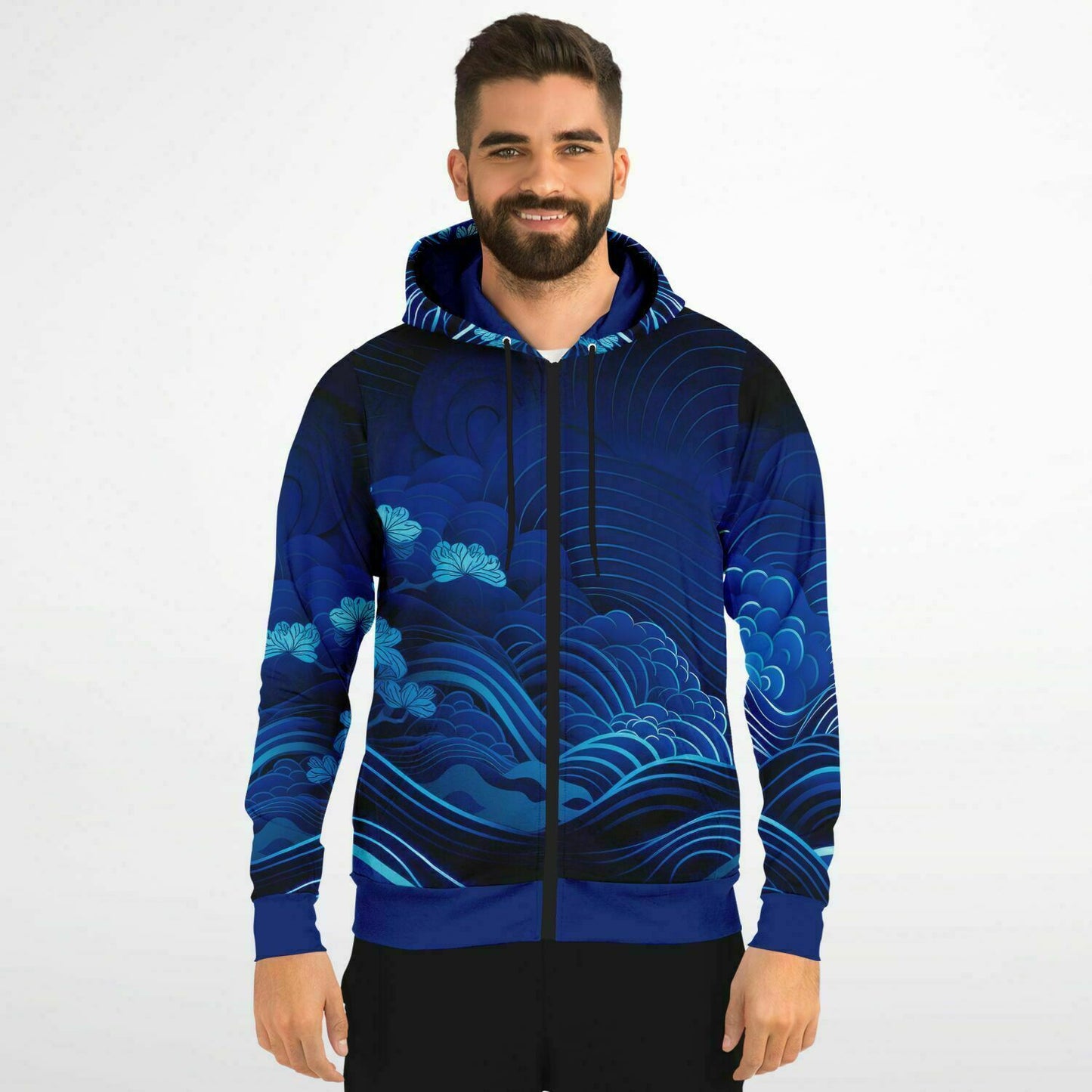 Waves & Flowers 3 Zip Hoodie