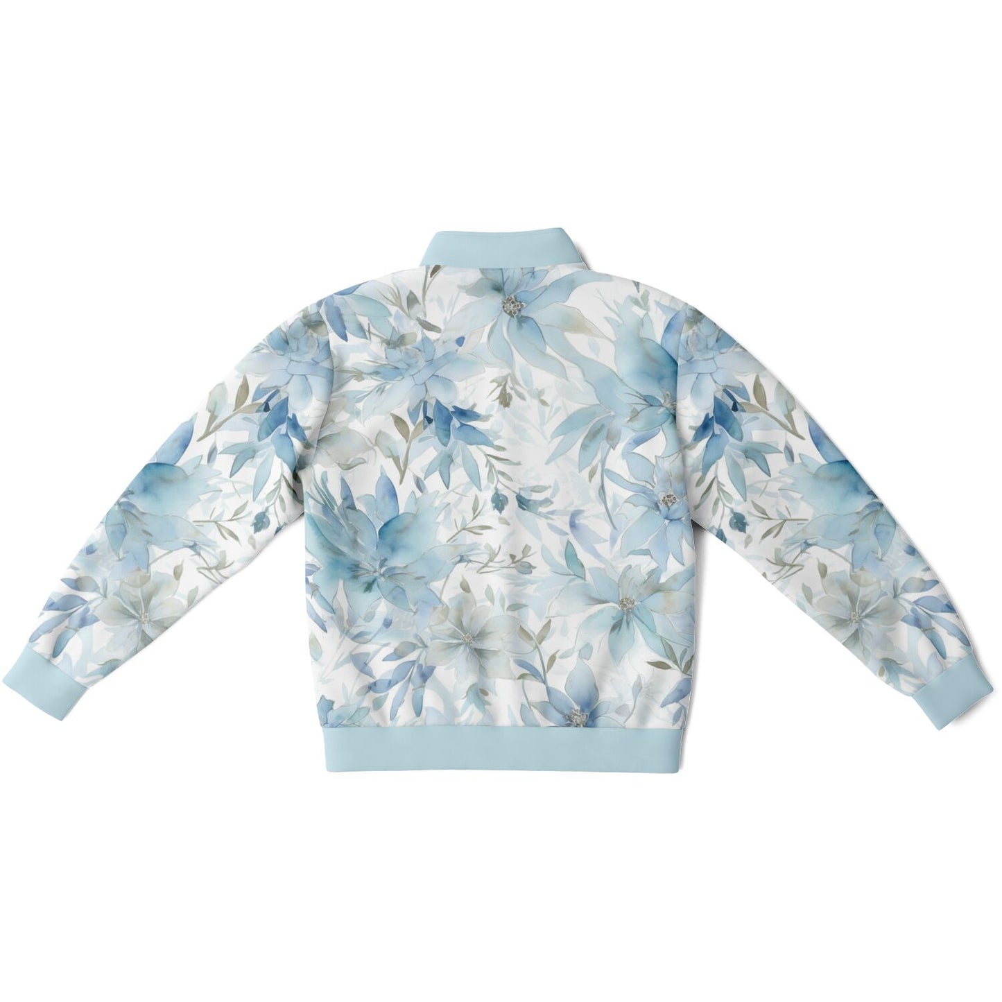 Watercolor Flowers Unisex Track Jacket - light blue