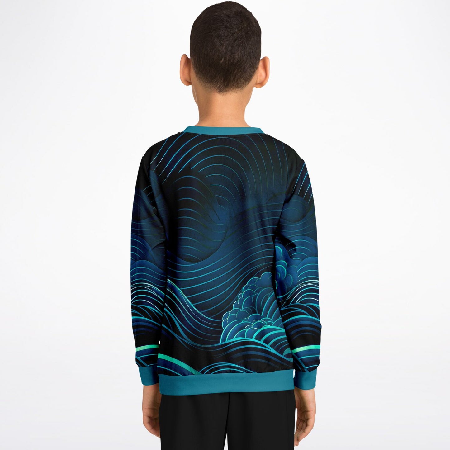 Waves Kids Sweatshirt - blue-green