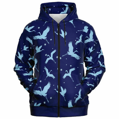 Blue Crane Zip Hoodie Unisex