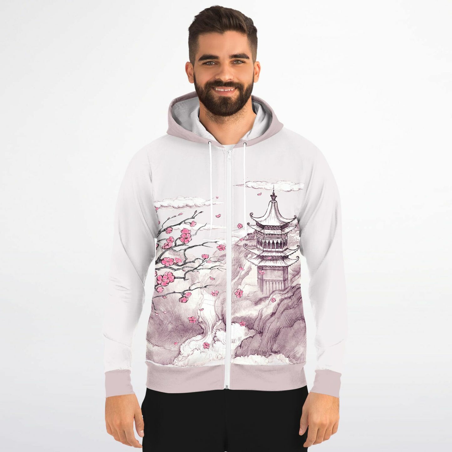 Pink Mountain Zip Hoodie