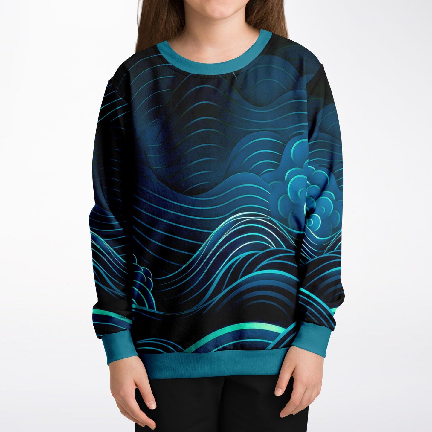 Waves Kids Sweatshirt - blue-green