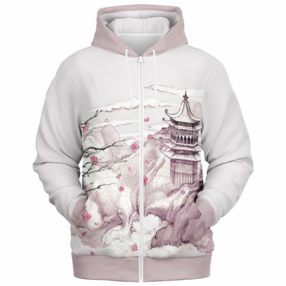 Pink Mountain Zip Hoodie