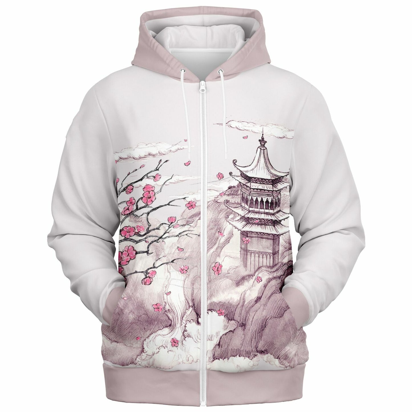 Pink Mountain Zip Hoodie